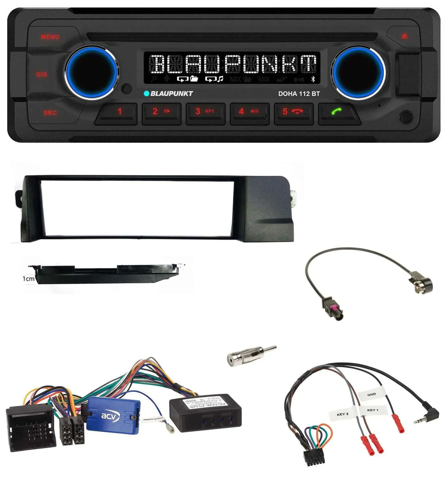Blaupunkt Lenkrad MP3 CD Bluetooth USB Autoradio für BMW 3er 01-07 E46 schwarz H