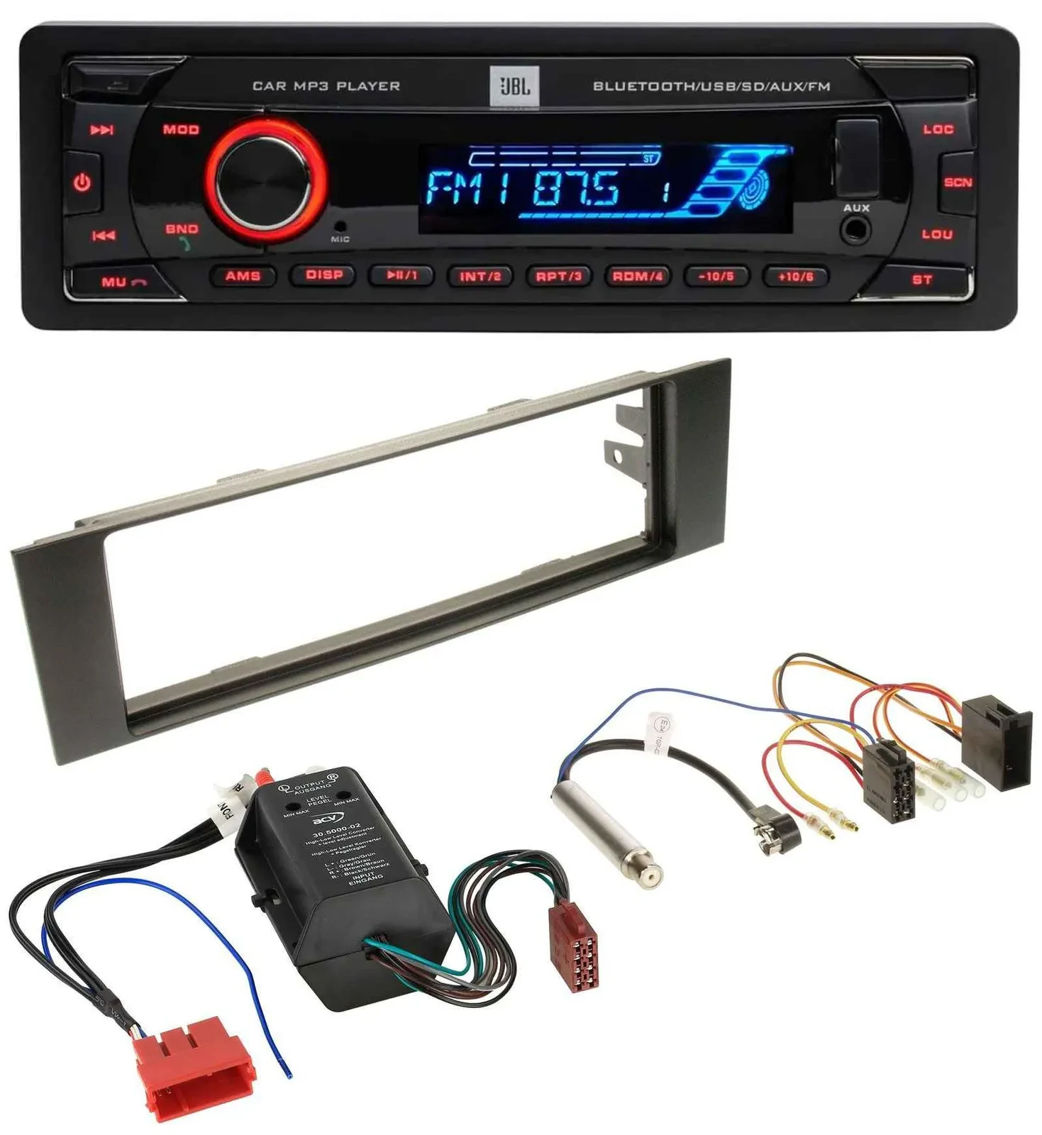 JBL AUX MP3 USB Bluetooth SD Autoradio für Audi A3 8P 03-06 Bose Aktivsystem Min