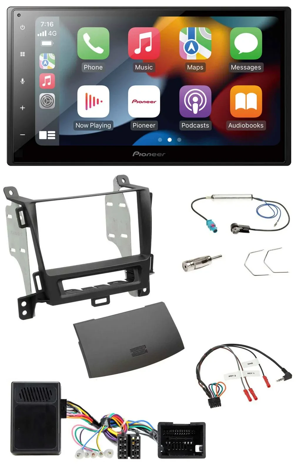 Pioneer DAB Bluetooth 2DIN USB Lenkrad Autoradio für Opel Zafira ab 13 jet black