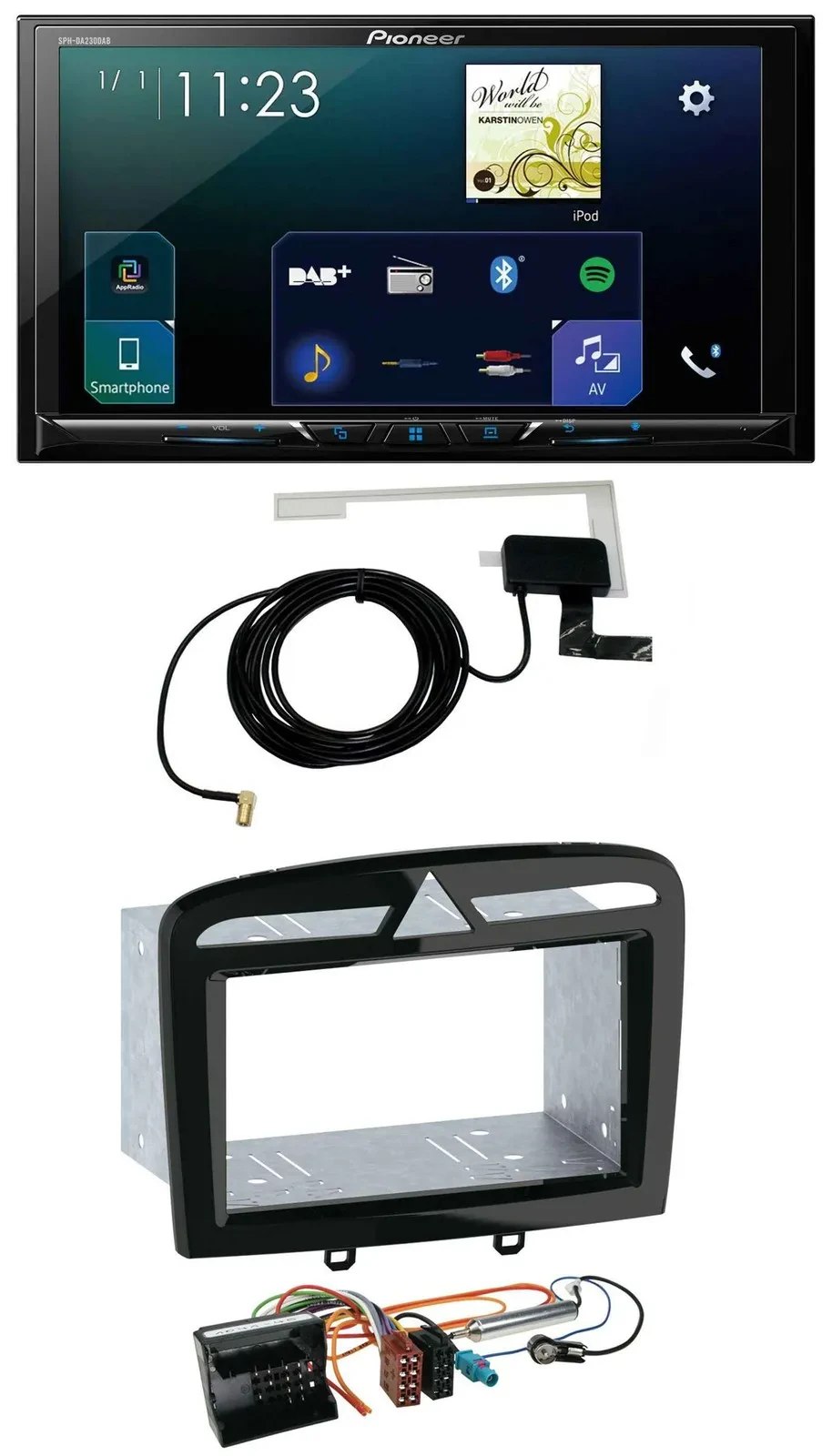 Pioneer 2DIN DAB USB MP3 Bluetooth Autoradio für Peugeot 308 SW CC 09-14 schwarz