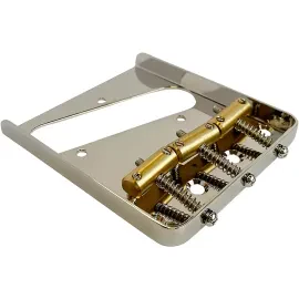 AxLabs Tele-Style Steel Plate Bridge with Brass Compensated Saddles Nickel
