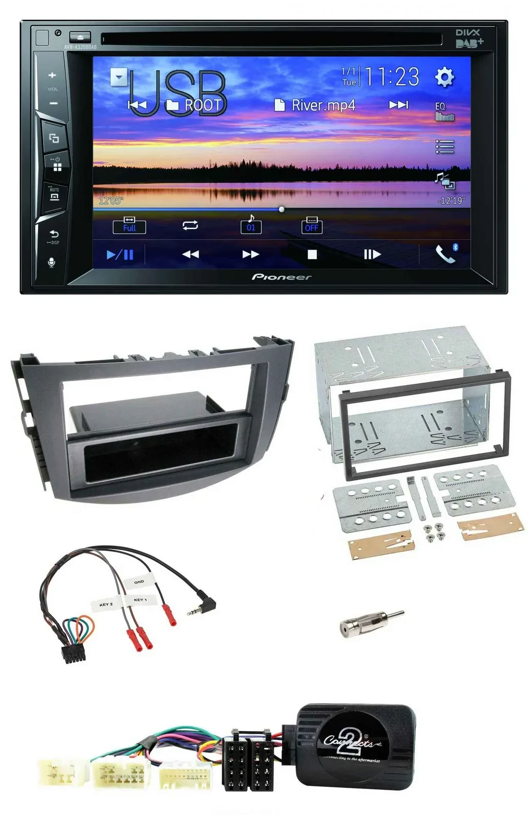 Pioneer Bluetooth 2DIN USB DVD DAB Lenkrad Autoradio für Toyota RAV 4 2006-2011