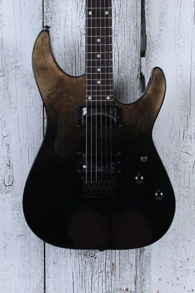 Schecter C-1 Standard Electric Guitar Figured Burl Top Black Fade Burst Burl