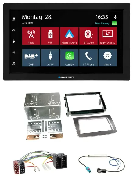 Blaupunkt MP3 Bluetooth DAB 2DIN USB Autoradio für Alfa Romeo Mito ISO 955 08-14