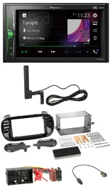 Автомагнитола для Fiat 500 (с 2012) Pioneer 2DIN MP3 DAB Bluetooth AUX, черная