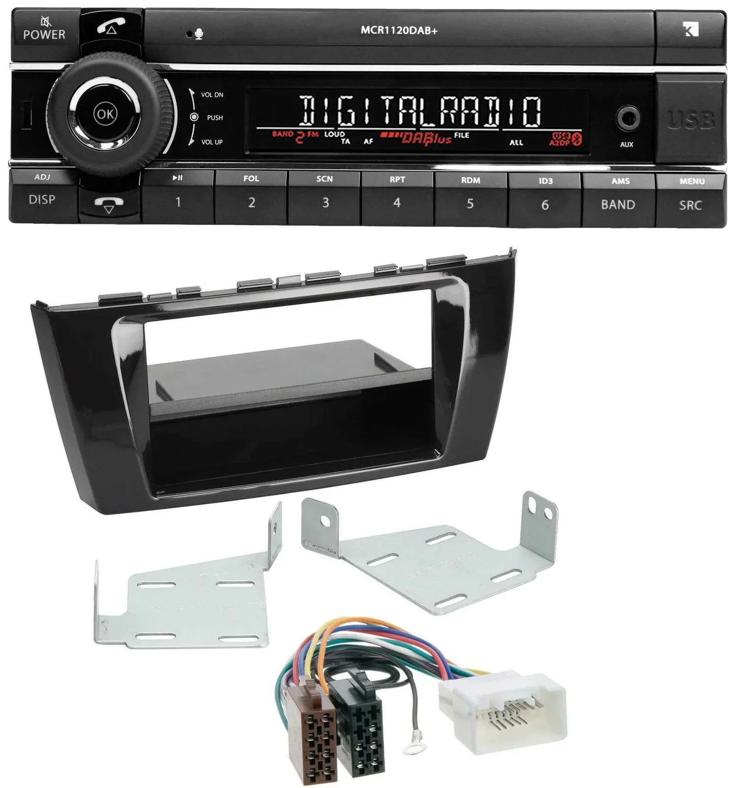 Автомагнитола для Mitsubishi Space Star A00 (с 2013) Kienzle Bluetooth, MP3, USB, DAB