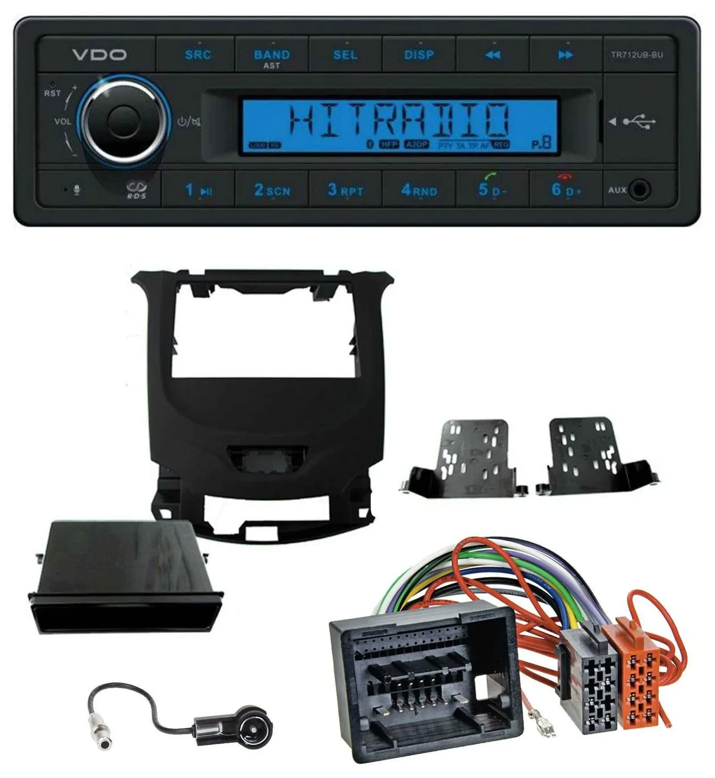 Автомагнитола для Chevrolet Cruze (с 2016) VDO Bluetooth, USB, AUX, MP3, чёрный (глянец)