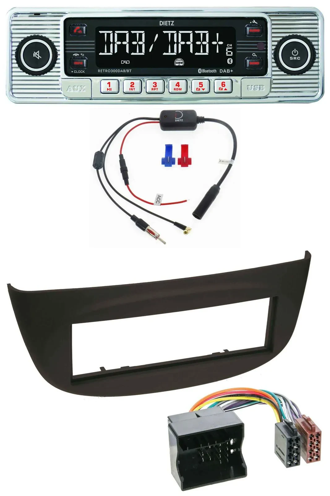 Dietz DAB USB MP3 Bluetooth Autoradio für Renault Twingo (07-14) schwarz