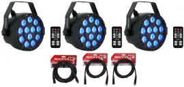 Светодиодный прибор Rockville RockPAR TRI LED RGB с аксессуарами (3 штуки)