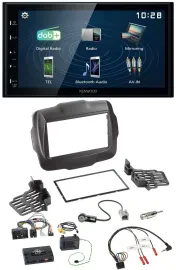 Kenwood 2DIN Bluetooth Lenkrad USB DAB Autoradio für Jeep Renegade ab 2015