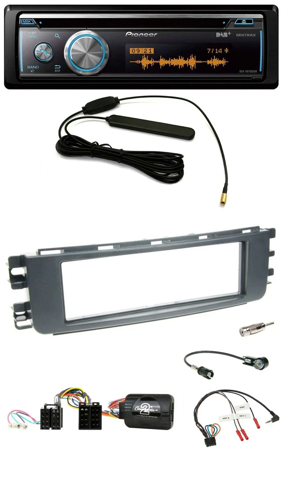 Pioneer CD USB Bluetooth DAB Lenkrad Autoradio für Smart ForFour 04-06 W454 Audi