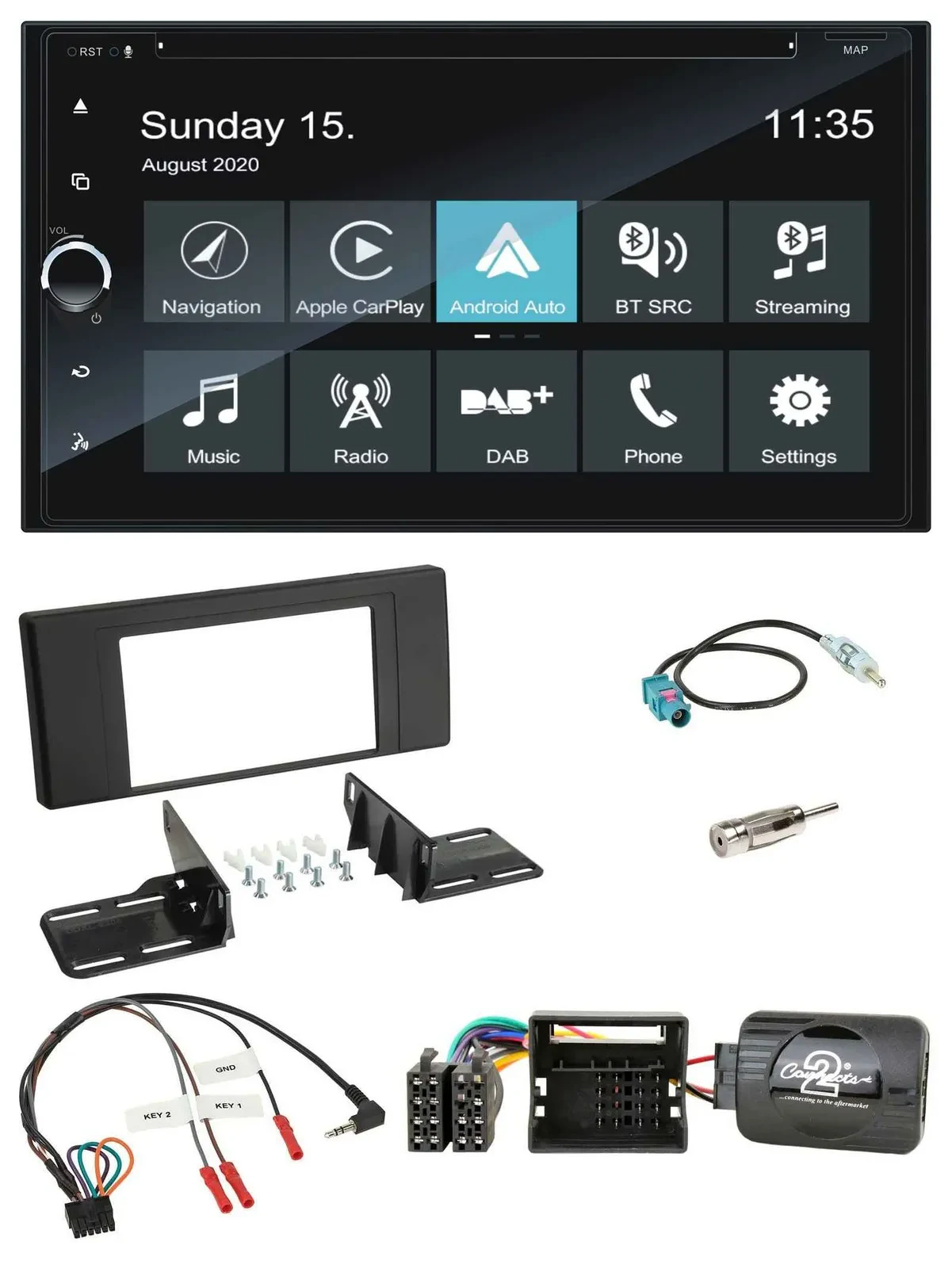 Blaupunkt 2DIN Lenkrad TMC Bluetooth USB DAB Navigation für Land Rover Range Rov