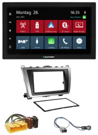 Blaupunkt MP3 Bluetooth DAB 2DIN USB Autoradio für Mazda 6 08-12 schwarz-silber