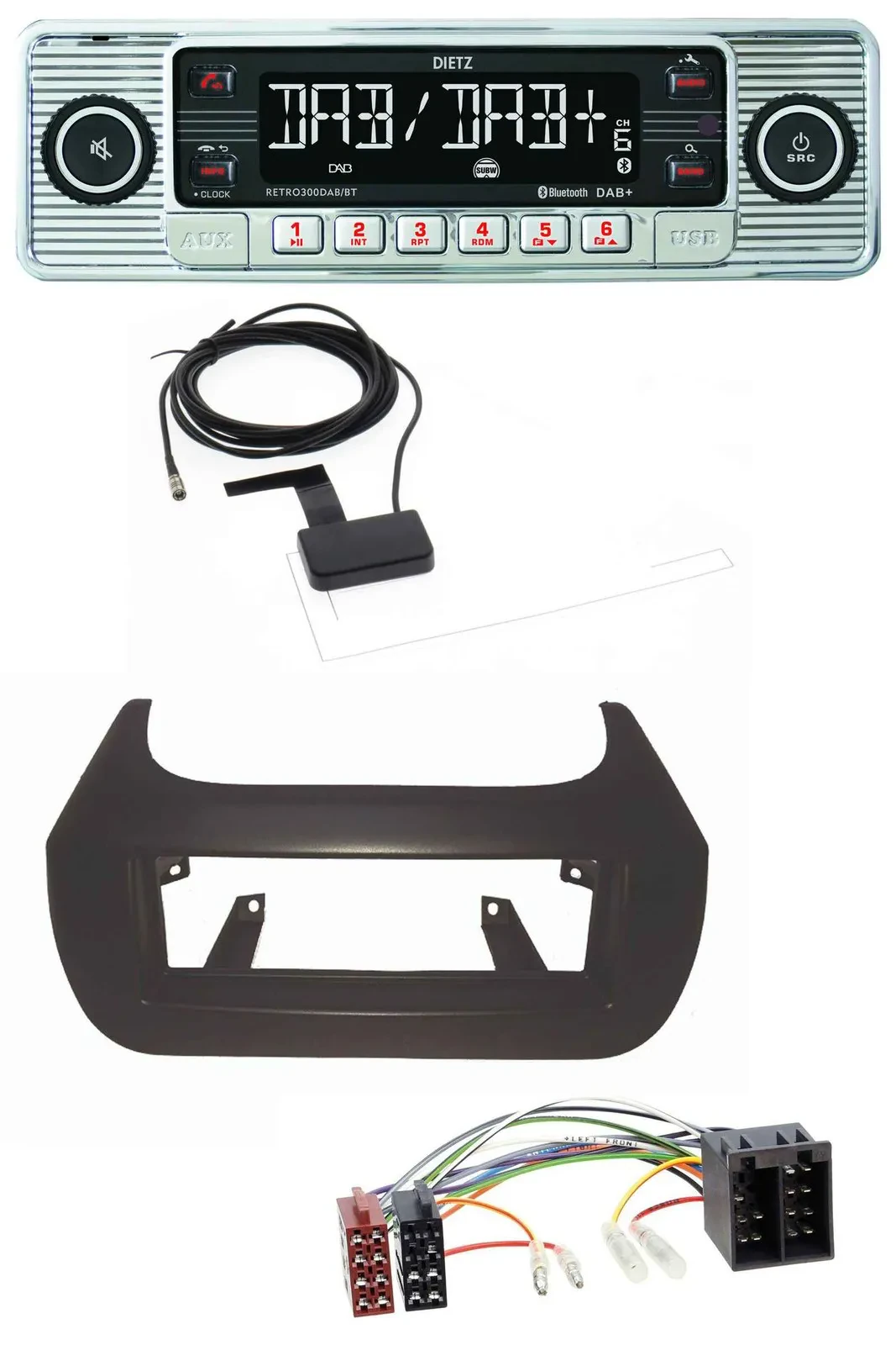 Dietz Bluetooth USB MP3 DAB Autoradio für Citroen Nemo Fiat Fiorino Qubo Peugeot