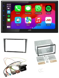 JVC Bluetooth USB MP3 2DIN DAB Autoradio für Opel Corsa C Quadlock 2000-2006 alu