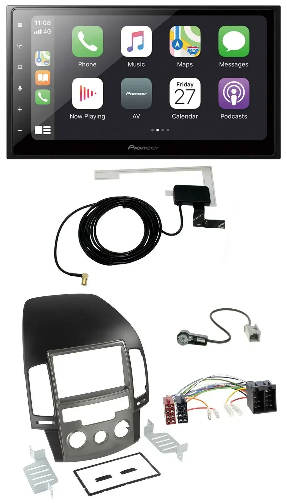 Автомагнитола для Hyundai i30 (с 2008) Pioneer 2DIN USB MP3 Bluetooth DAB