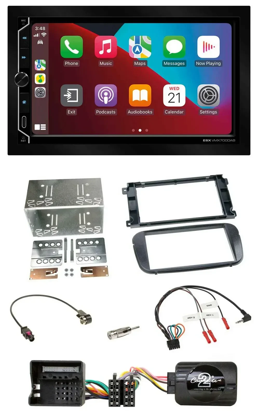 ESX 2DIN DAB USB Lenkrad Bluetooth Autoradio für Ford S-Max Mondeo 07-14 Profi s