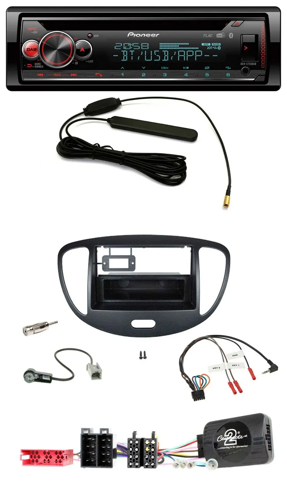 Pioneer USB DAB Lenkrad Bluetooth CD Autoradio für Hyundai i10 ISO 2009-2013 sch