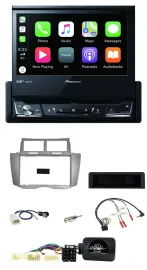 Автомагнитола для Toyota Yaris (2007–2011) Pioneer DVD, Bluetooth, DAB, USB, серебристая