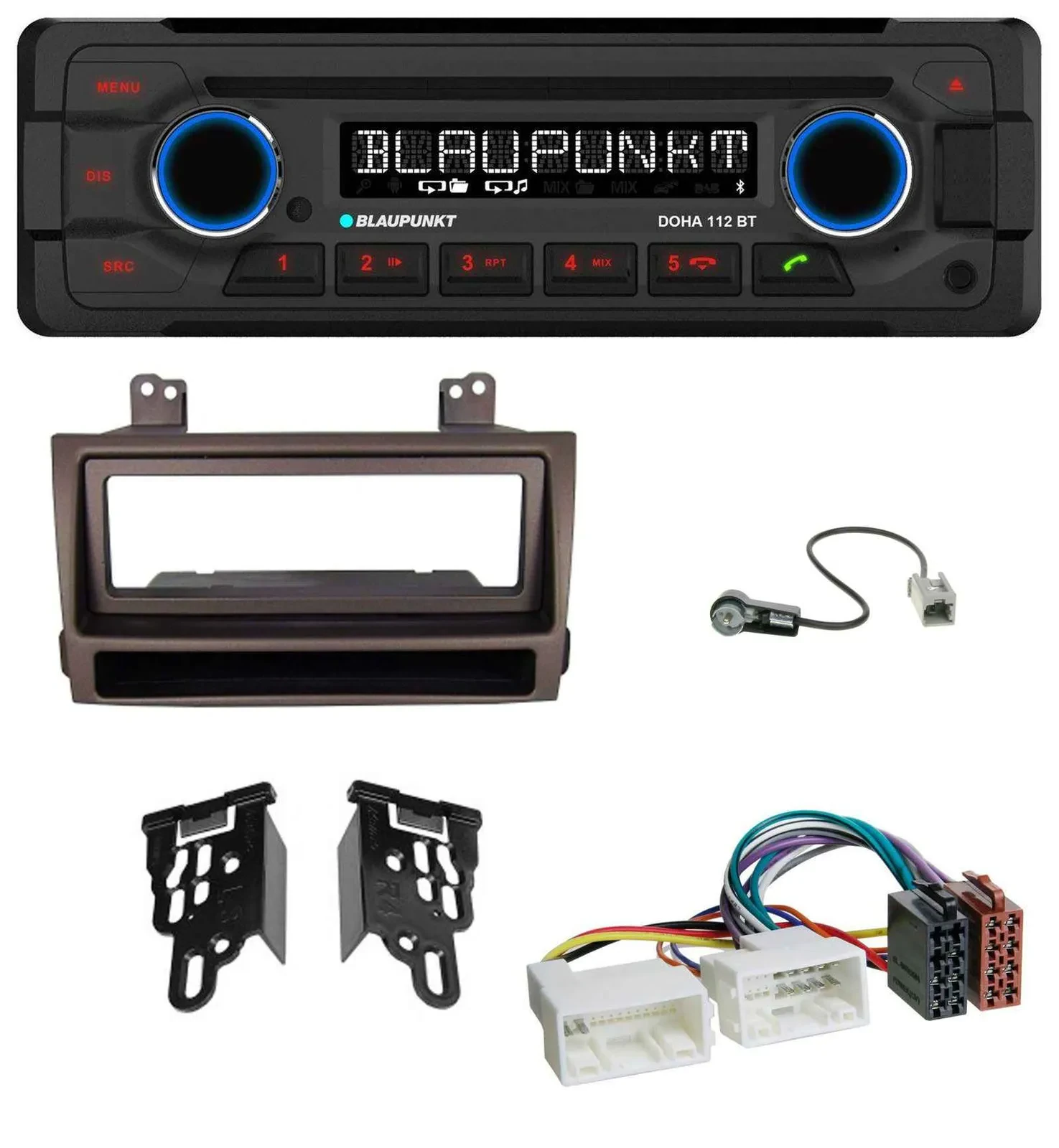 Blaupunkt AUX MP3 CD Bluetooth USB Autoradio für Hyundai Sonata ab 09 dunkelbrau
