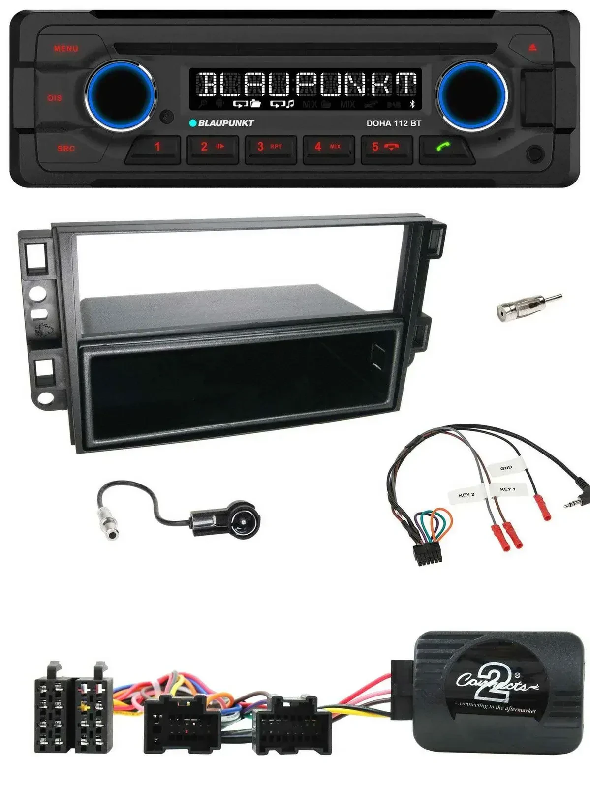 Blaupunkt Lenkrad MP3 CD Bluetooth USB Autoradio für Chevrolet Aveo Captiva 2006