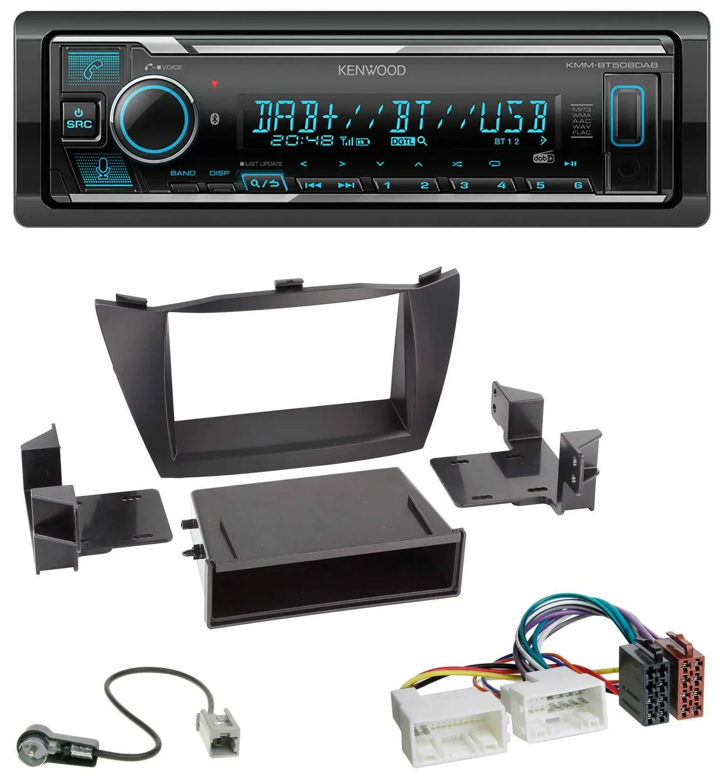 Kenwood Bluetooth MP3 DAB USB Autoradio für Hyundai ix35 (LM, 2010-2013)