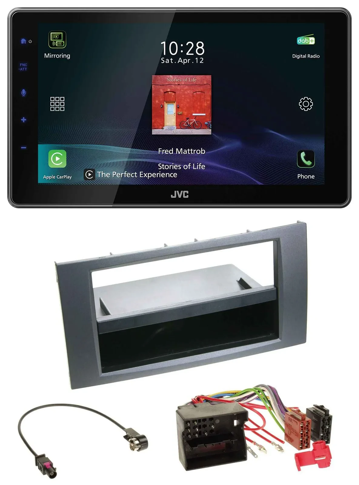 JVC DAB MP3 Bluetooth USB Autoradio für Ford Fusion Kuga Transit 05-12 anthrazit