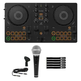 DJ-контроллер с джогом AlphaTheta DDJ-FLX2 Black с аксессуарами