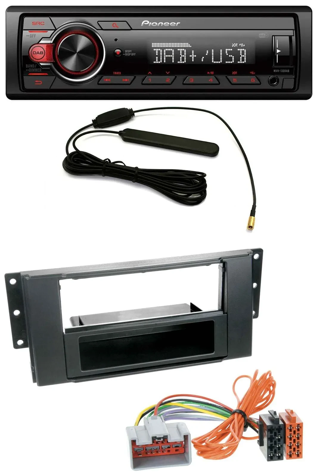 Автомагнитола Pioneer 1-DIN, DAB, USB, AUX (для Land Rover Freelander 2011–2012)