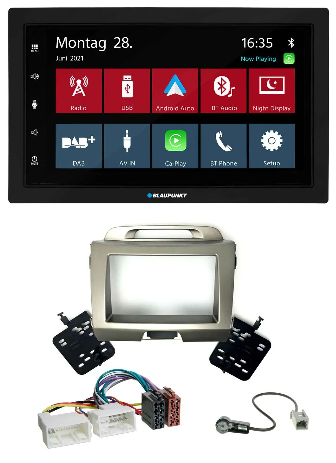 Blaupunkt MP3 Bluetooth DAB 2DIN USB Autoradio für Kia Sportage 3 SL 10-15 silbe