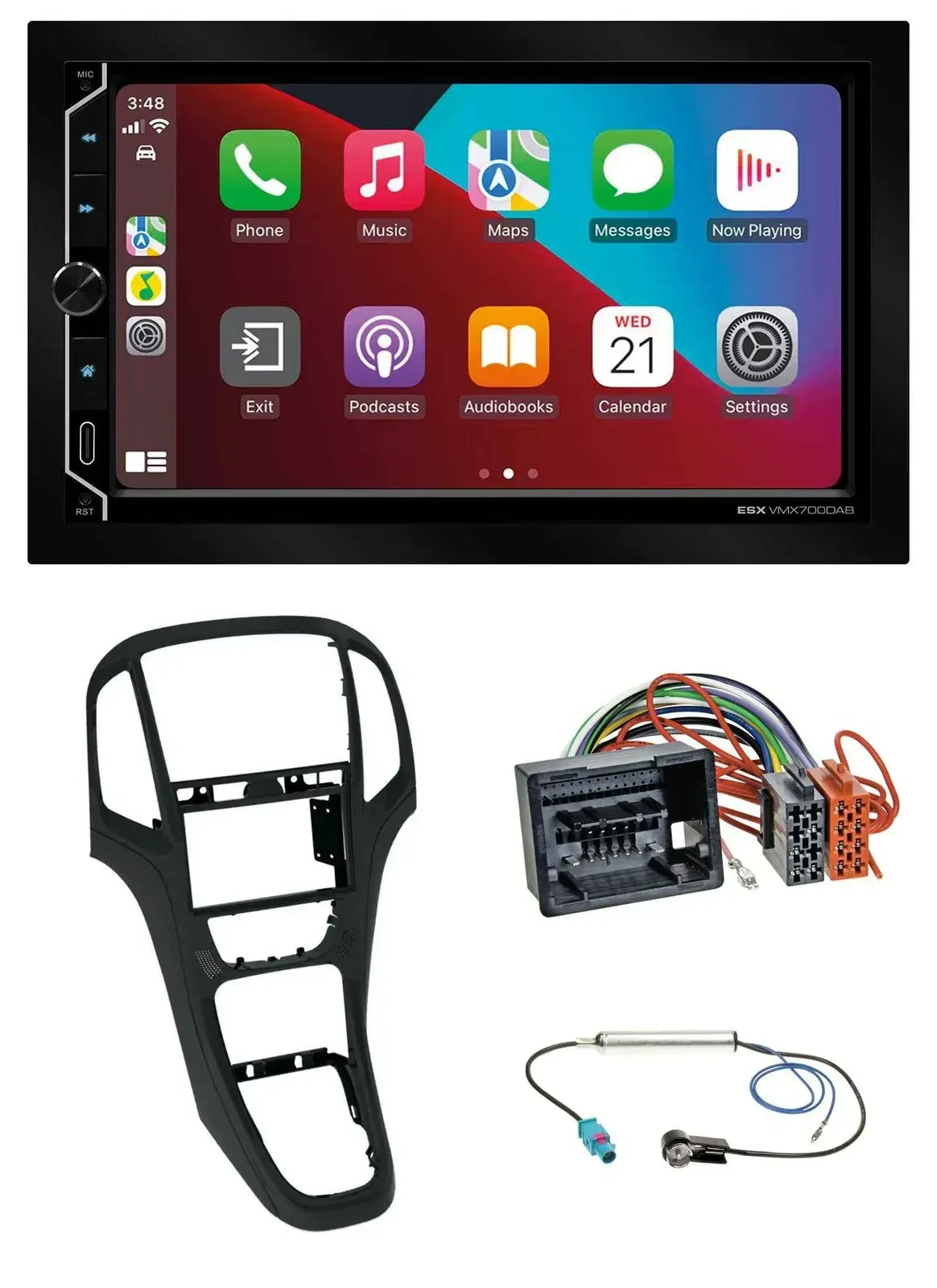 ESX 2DIN DAB USB MP3 Bluetooth Autoradio für Opel Astra J ab 12/09 Perlschwarz