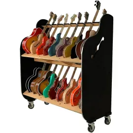 A&S Crafted Products SessionPro DoubleStack Mobile Guitar Storage Rack