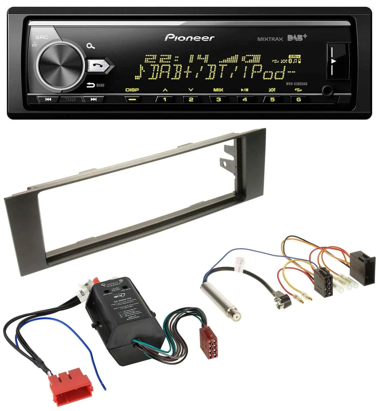 Pioneer Bluetooth USB DAB MP3 Autoradio für Audi A3 8P 03-06 Bose Aktivsystem Mi