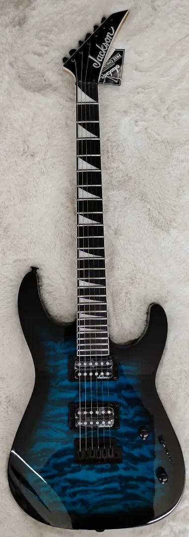 Jackson  JS Series Dinky JS20 DKQ 2PT, Amaranth board, Transparent Blue Burst
