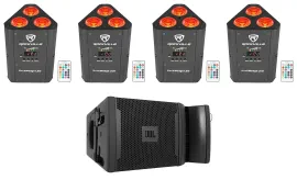 JBL VRX928LA 8" 400 Watt 2-Way Passive Line-Array Speaker in Black+4) Par Lights