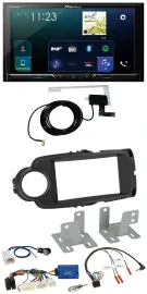 Автомагнитола Pioneer 2DIN DAB USB Bluetooth для Toyota Yaris (с 2014), черная, с поддержкой кнопок на руле