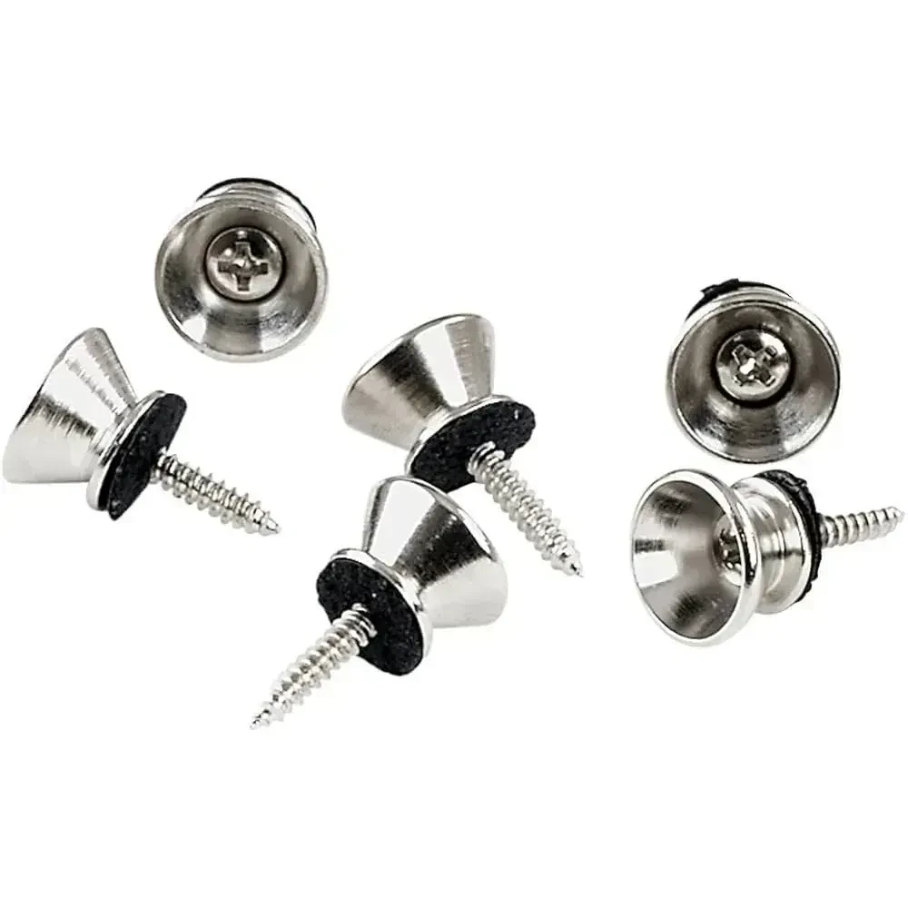 Крепление гитарного ремня Fire & Stone Strap Button Silver (6 штук)