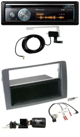 Pioneer Bluetooth DAB Lenkrad USB CD Autoradio für Fiat Idea 2006-2011 grau