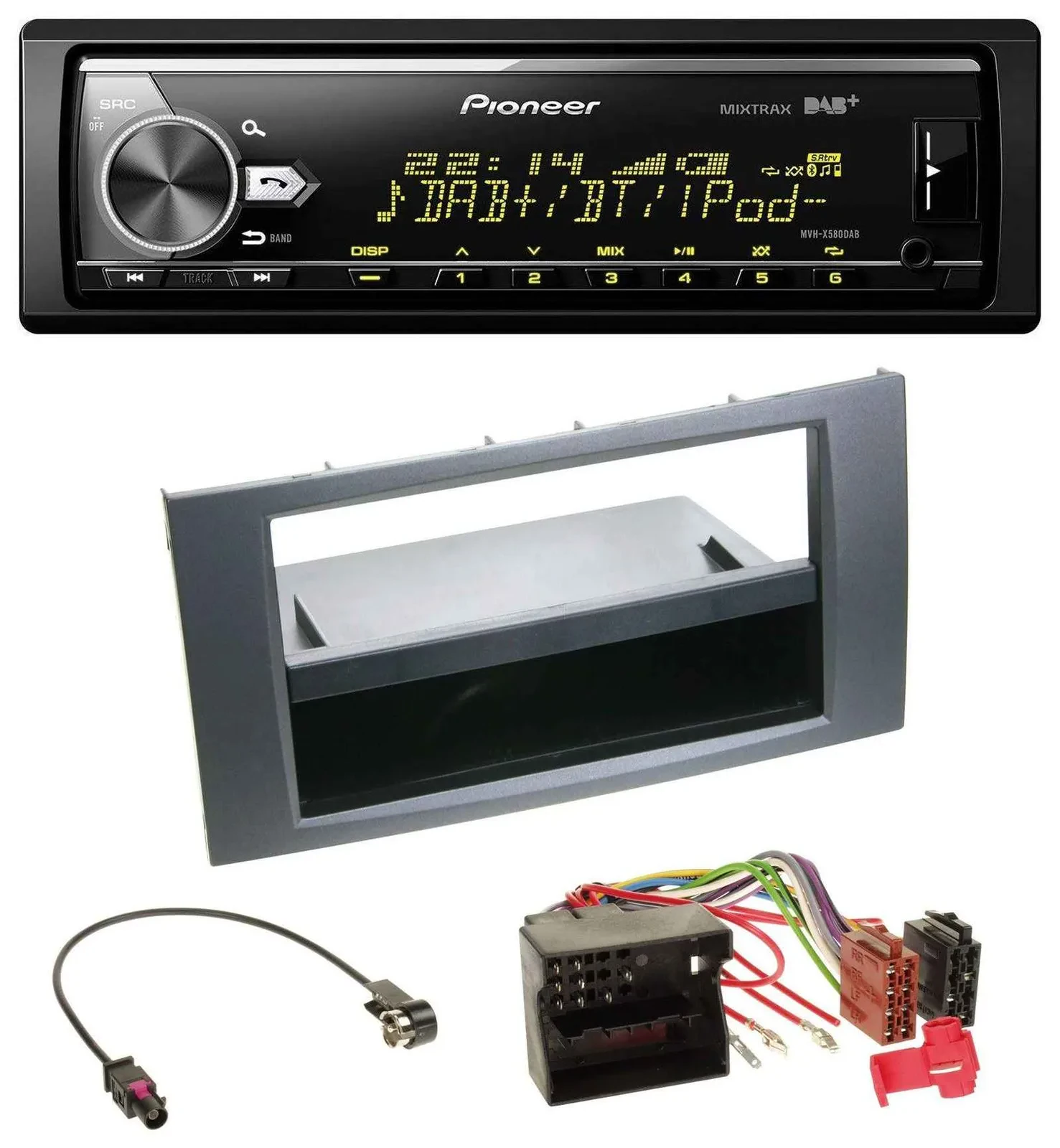 Автомагнитола Pioneer Bluetooth, USB, DAB, MP3 для Ford Fusion/Kuga/Transit (2005–2012) цвет антрацит