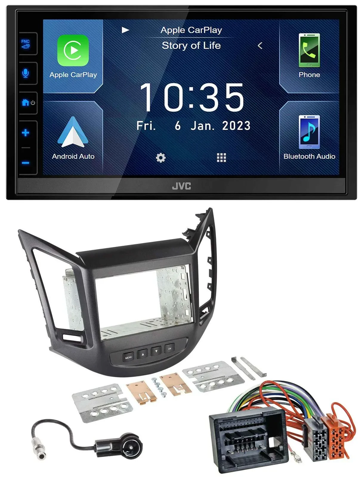 JVC DAB Bluetooth MP3 USB 2DIN Autoradio für Chevrolet Orlando KL1Y/KL1YN ab 10