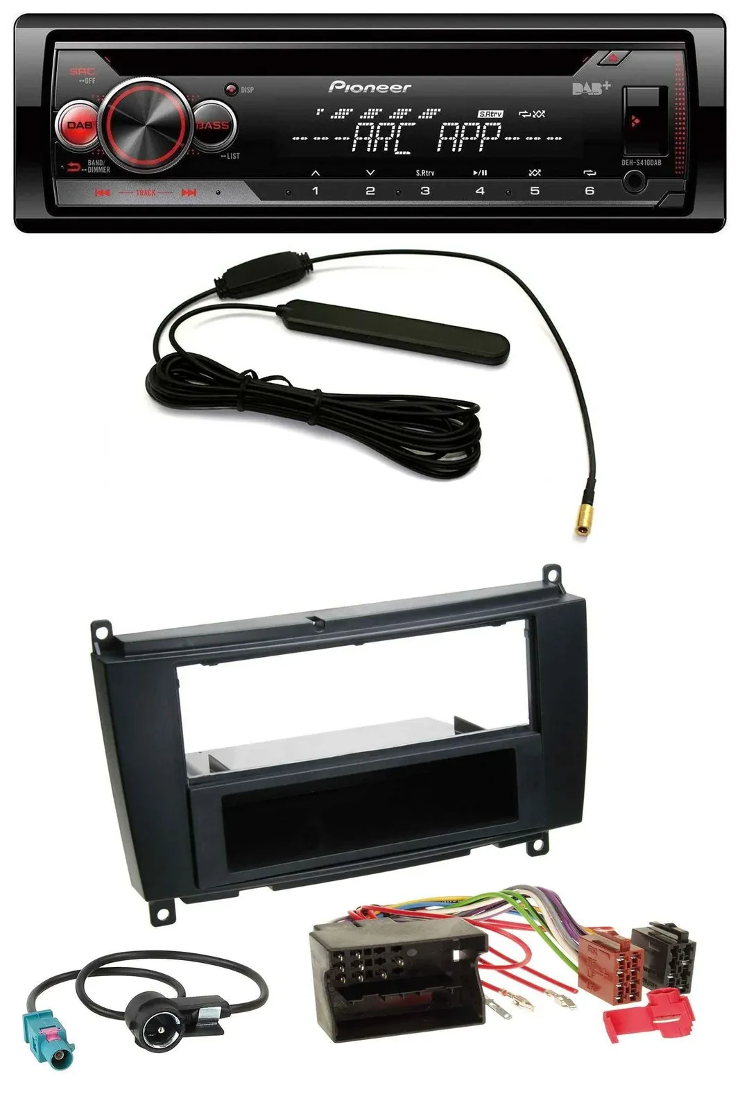 Pioneer CD USB AUX DAB MP3 Autoradio für Mercedes CLK W209 ab 06 Coupe 04-09 Cab