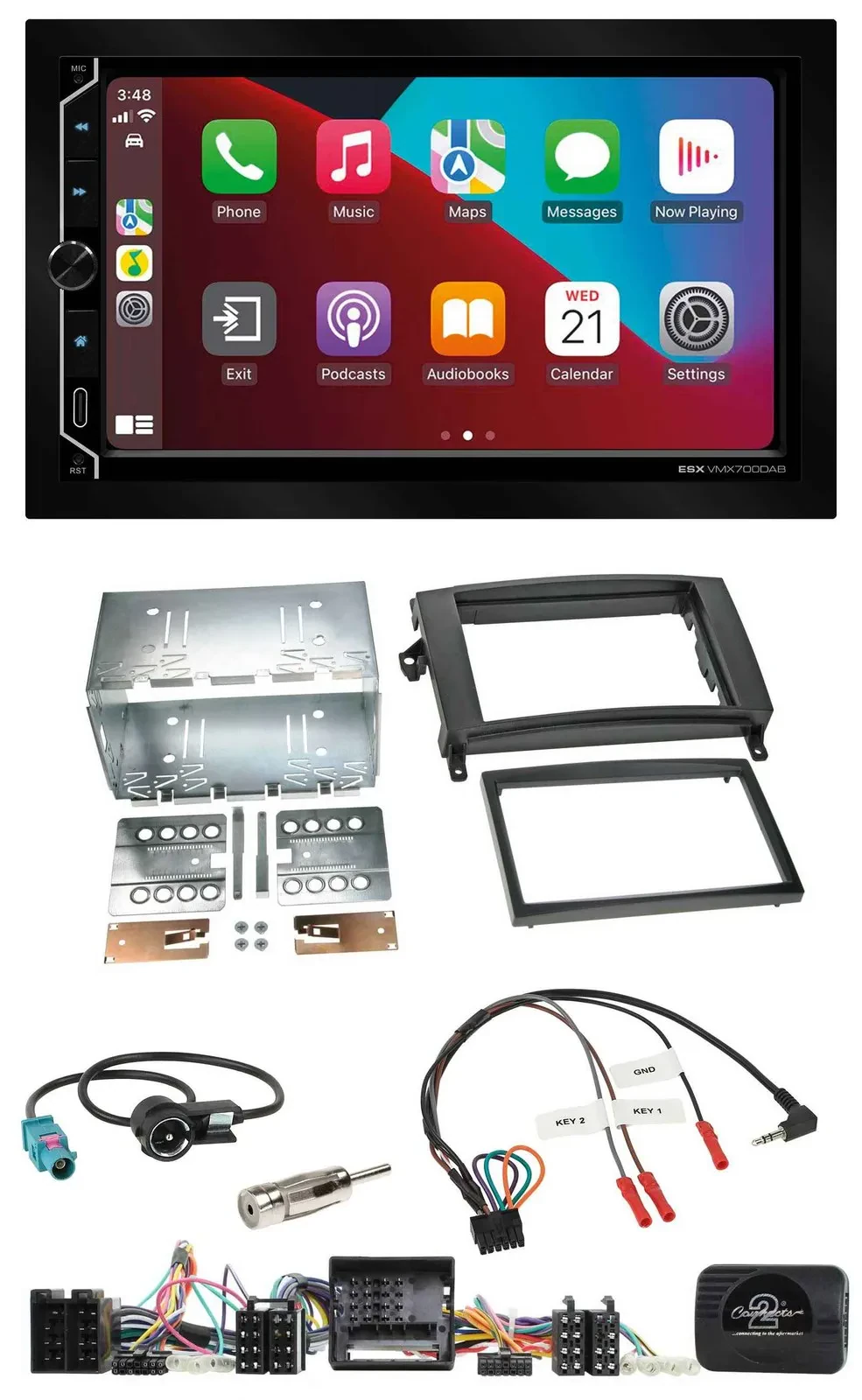 ESX 2DIN DAB USB Lenkrad Bluetooth Autoradio für Mercedes Vito Viano W639 Audio