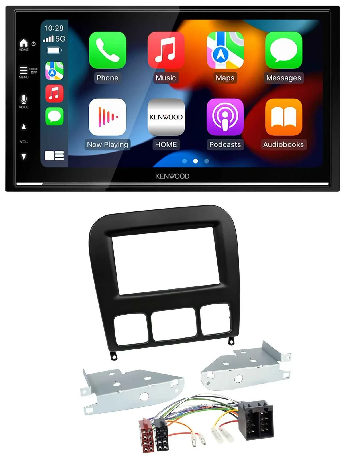 Автомагнитола для Mercedes S-Class 1998–2005 Kenwood 2-DIN, DAB, USB, Bluetooth, MP3, черная