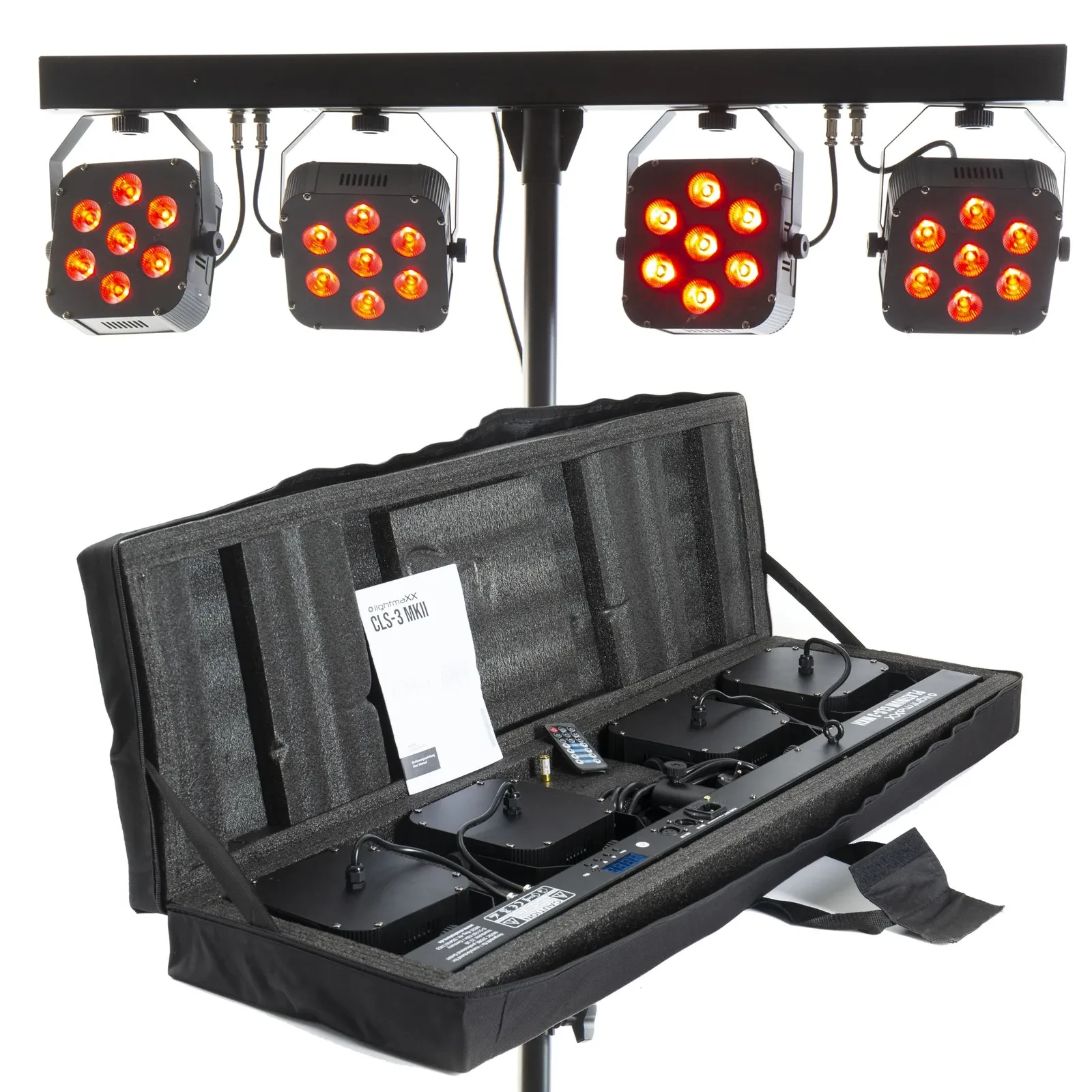 Platinum CLS-3 MKII LED Set, 28x 8W RGBW, 4 Pos. Scheinwerfer, Stativ, Fernbed.