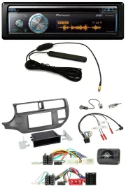 Pioneer CD USB Bluetooth DAB Lenkrad Autoradio für Kia Rio UB 2011-2015 anthrazi