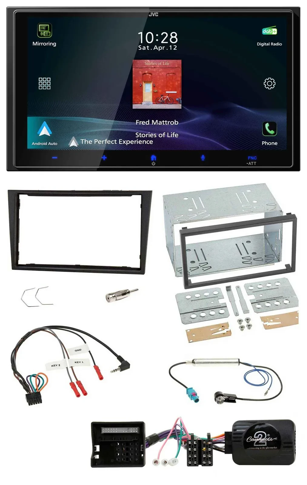 JVC USB Bluetooth 2DIN DAB Lenkrad Autoradio für Opel Corsa D 2006-2008 stealth