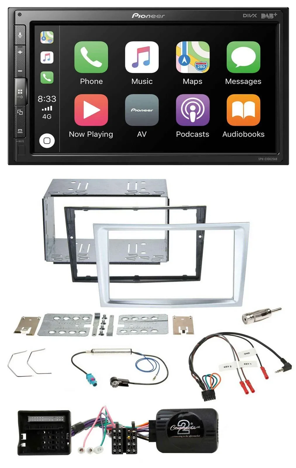 Pioneer USB Lenkrad DAB 2DIN Bluetooth Autoradio für Opel Zafira Astra H Corsa D
