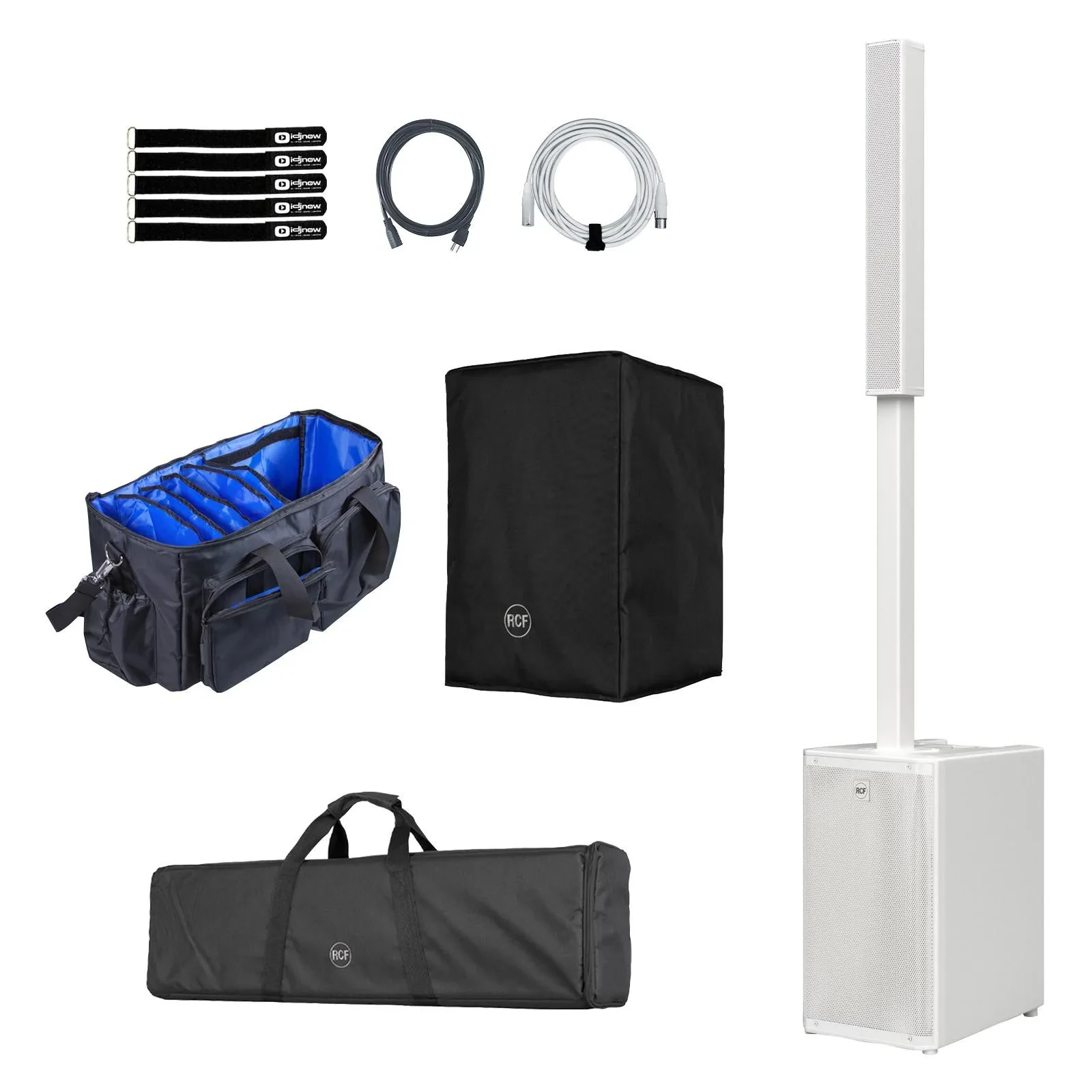 RCF EVOX-JMIX-9-W 12" Three-Way Column Array White with Cover Pack