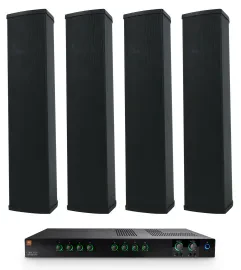 JBL CSMA 2120 Commercial 70v Amplifier+(4) Column Line Array Speakers in Black
