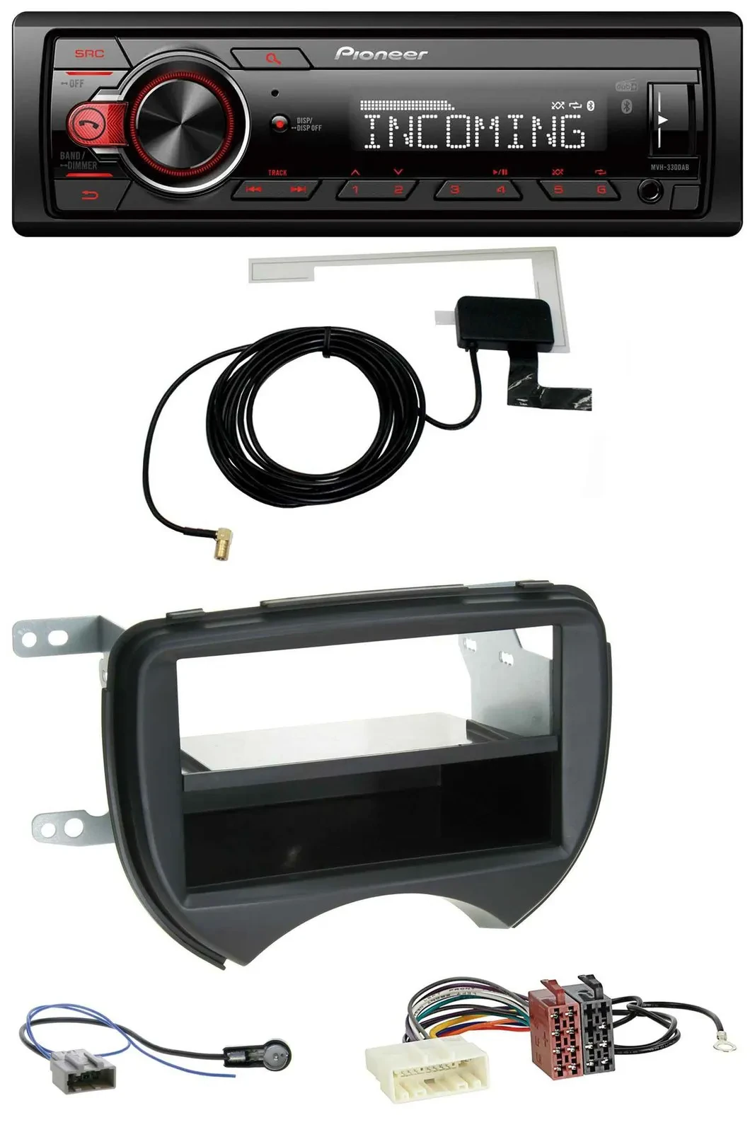 Pioneer USB MP3 DAB Bluetooth Autoradio für Nissan Micra K13 10-13 schwarz